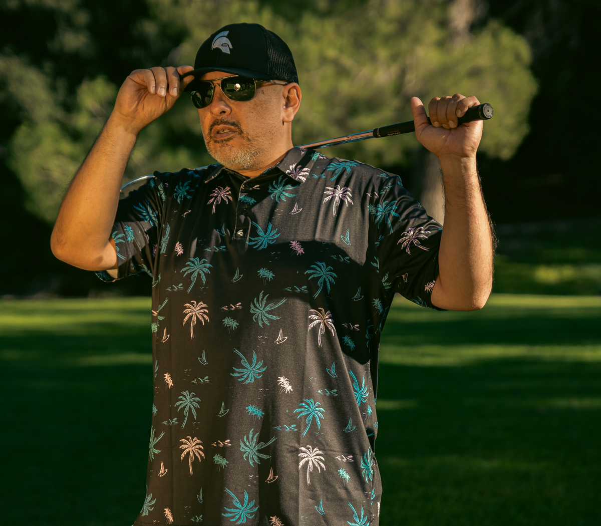 Beautiful Miami Nights Black Polo Shirt