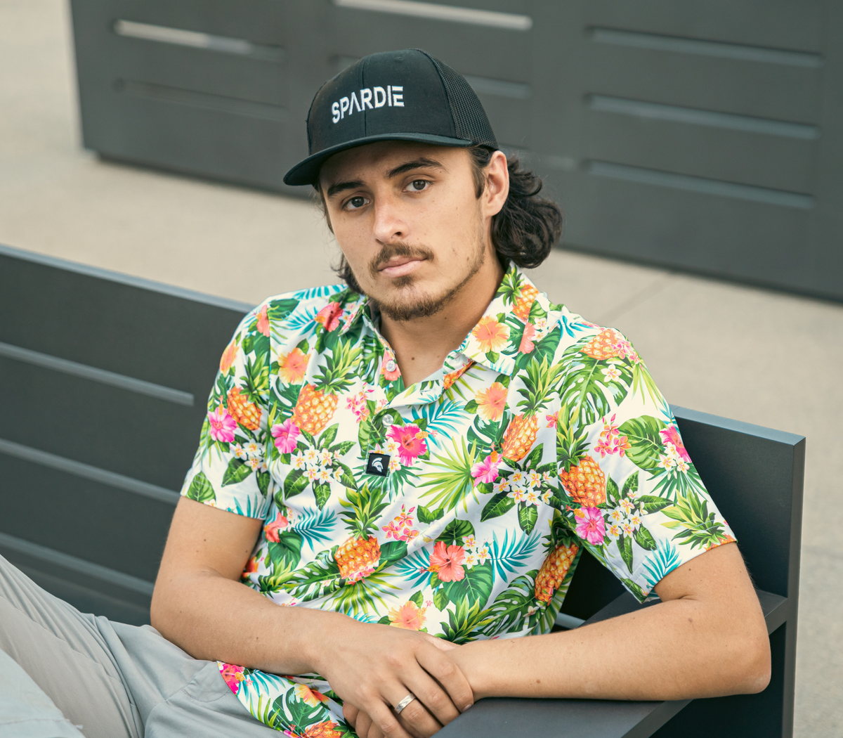 Floral golf polo 