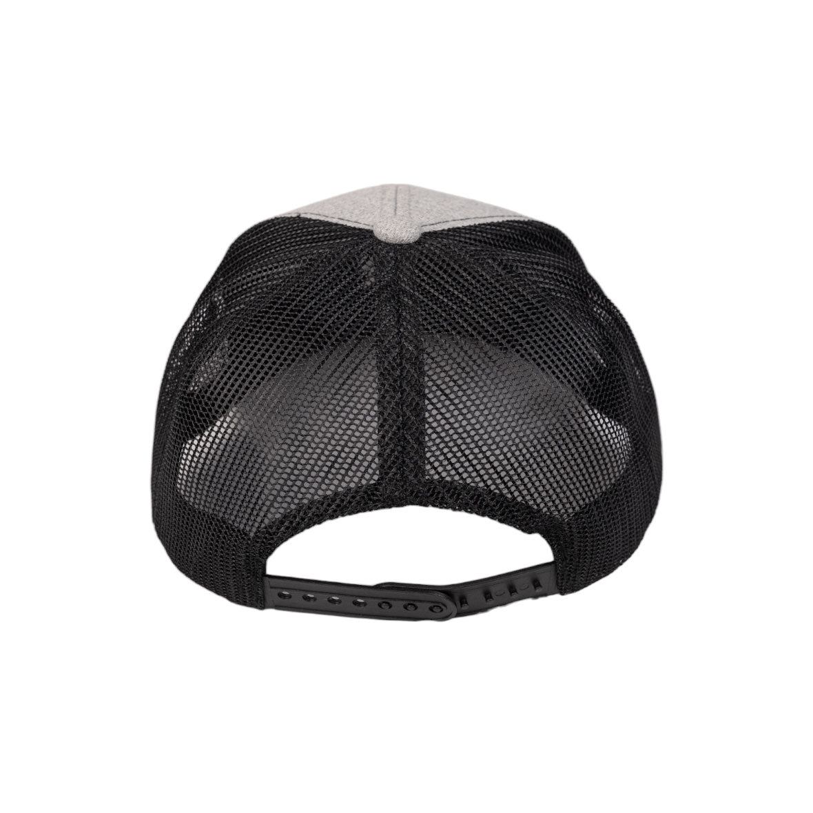 white and black meshback cap